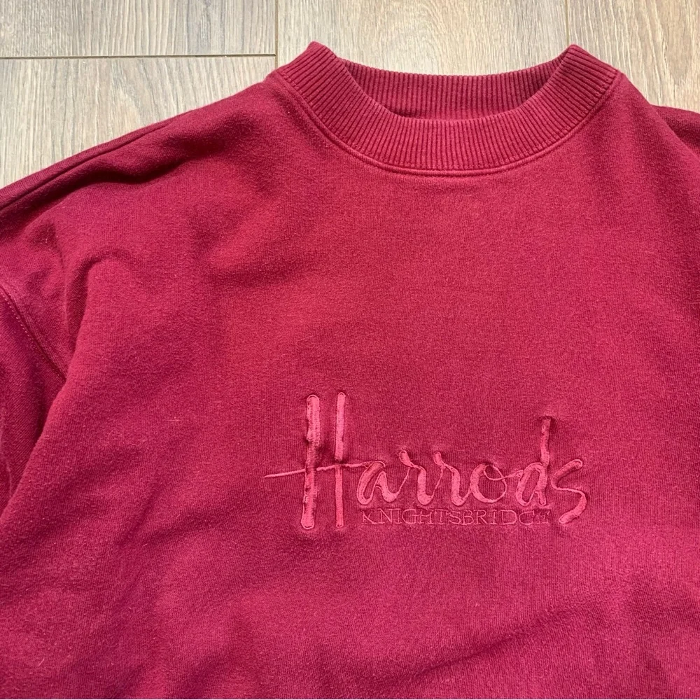 Vintage 90’s Harrods Burgundy Sweatshirt - Picture 7 of 17